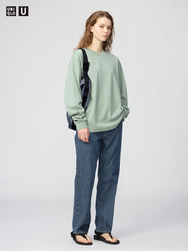 AIRism Cotton Crew Neck Long Sleeve T-Shirt