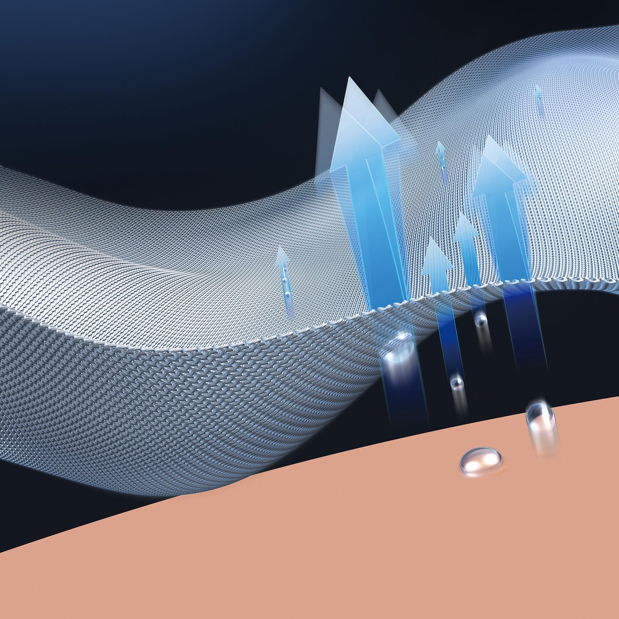 ‘DRY-EX’ technology quickly absorbs and wicks perspiration, keeping you dry and comfortable.