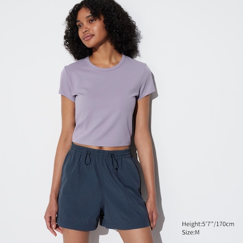 Ultra Stretch AIRism Cropped Short Sleeve T-Shirt (Co-ord)