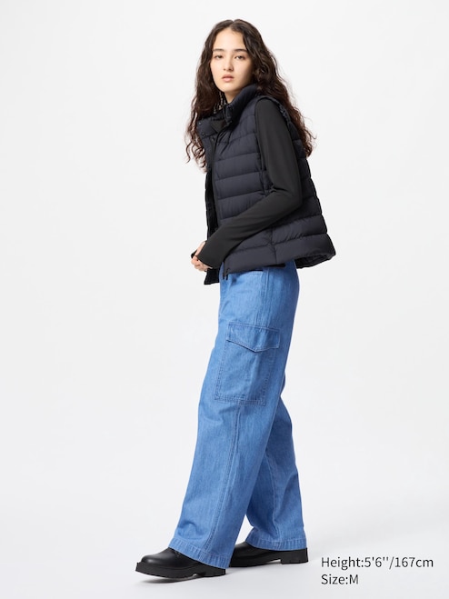 WOMEN'S DENIM WIDE STRAIGHT CARGO PANTS UNIQLO SG