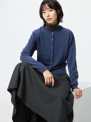 Merino Crew Neck Cardigan