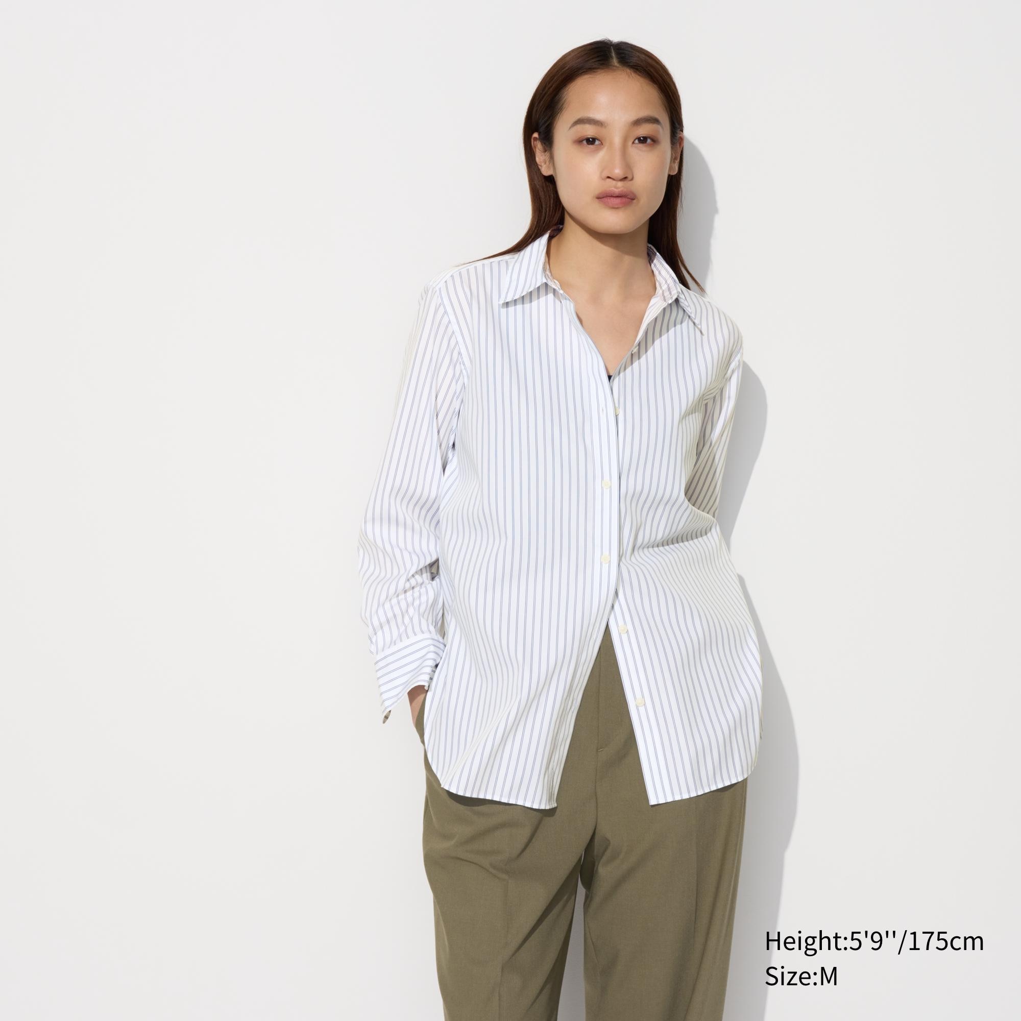 Check styling ideas for「Cotton Long Sleeve Shirt (Striped)、Light ...