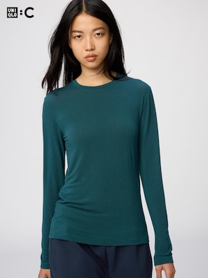 HEATTECH Extra Warm Cashmere Blend Crew Neck T-Shirt (Long Sleeve)