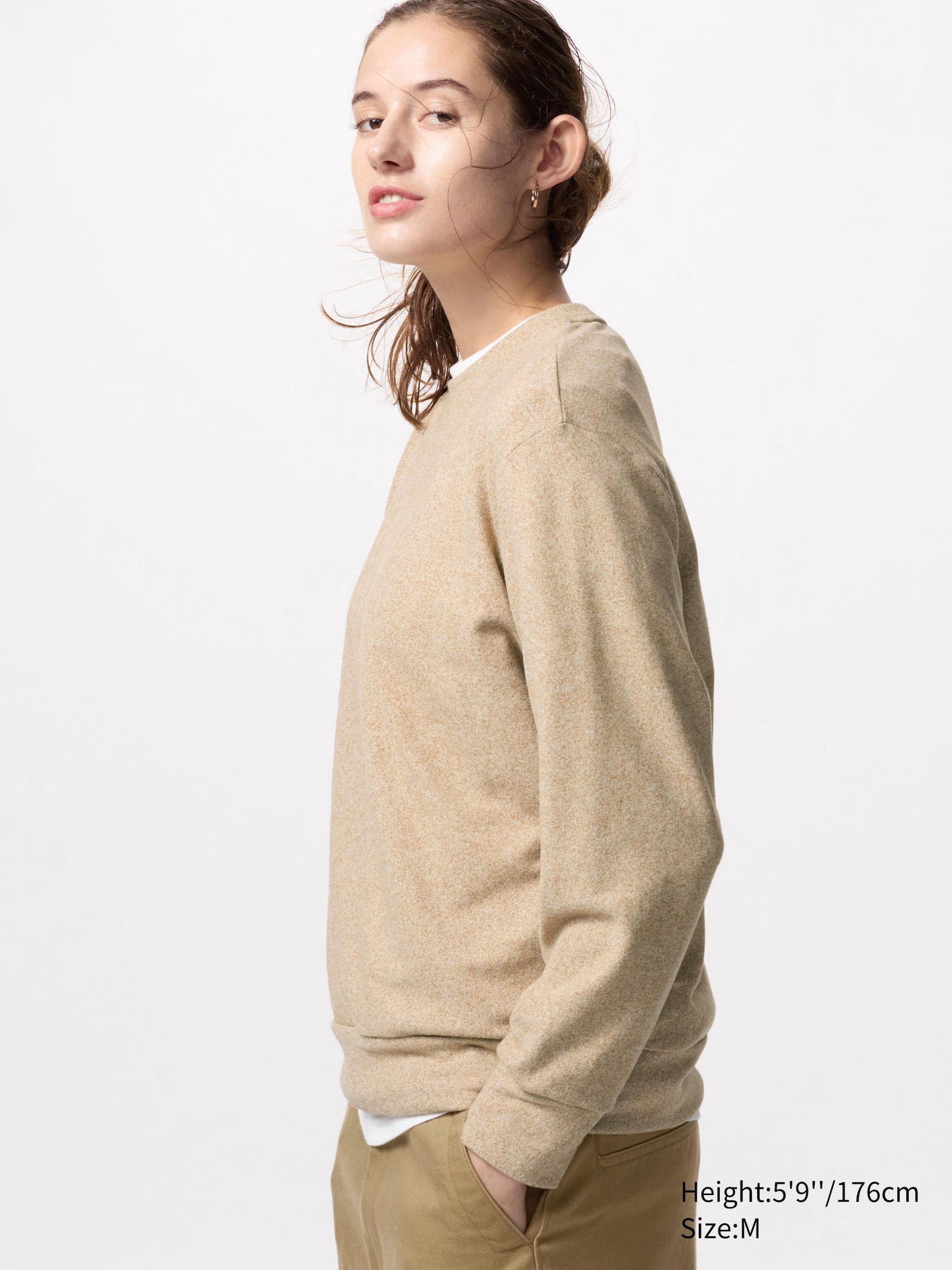 WOMEN S SOFT KNITTED FLEECE CREW NECK T SHIRT UNIQLO SG