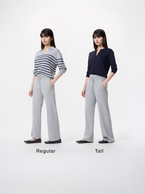 Washable Knit Ribbed Pants (Co-ord) (Regular Length)