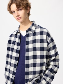 Flannel Regular Collar Long Sleeve Checked Shirt