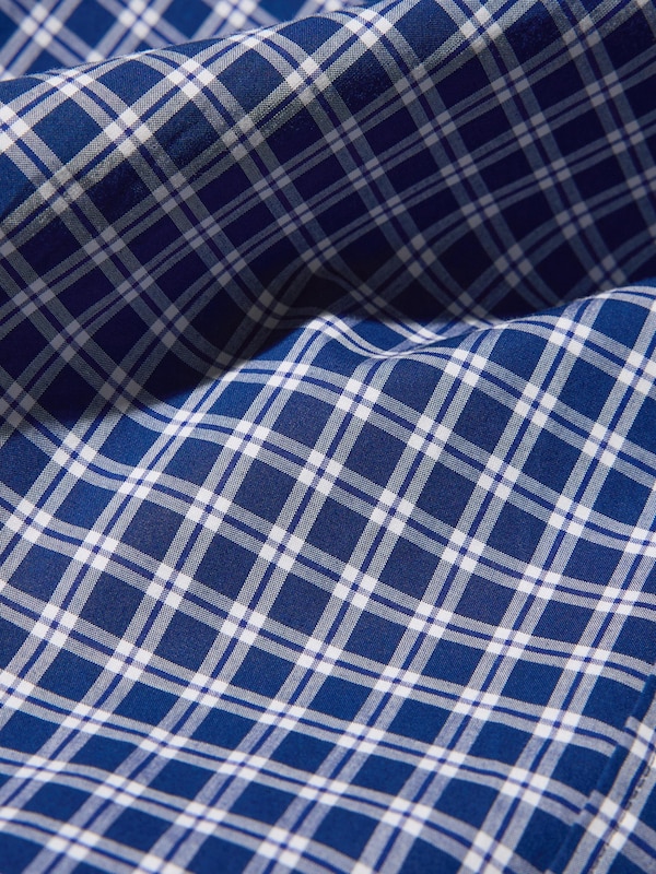 Extra Fine Cotton Broadcloth Long Sleeve Shirt (Checkered)