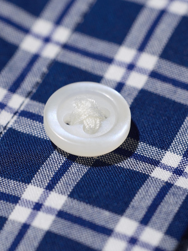 Extra Fine Cotton Broadcloth Long Sleeve Shirt (Checkered)
