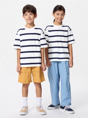 KIDS AIRism Cotton Striped Crew Neck T-Shirt