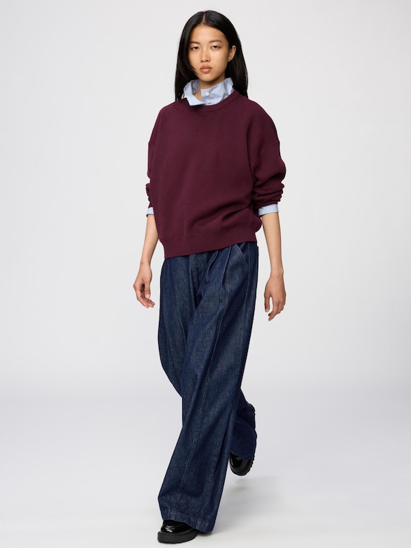 Smooth Cotton Crew Neck Sweater