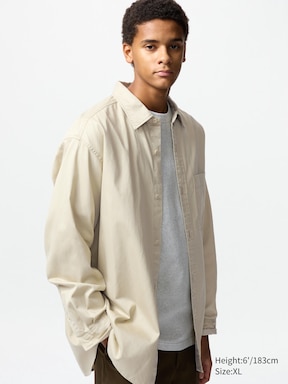MEN'S TWILL OVERSHIRT LONG SLEEVE UNIQLO SG