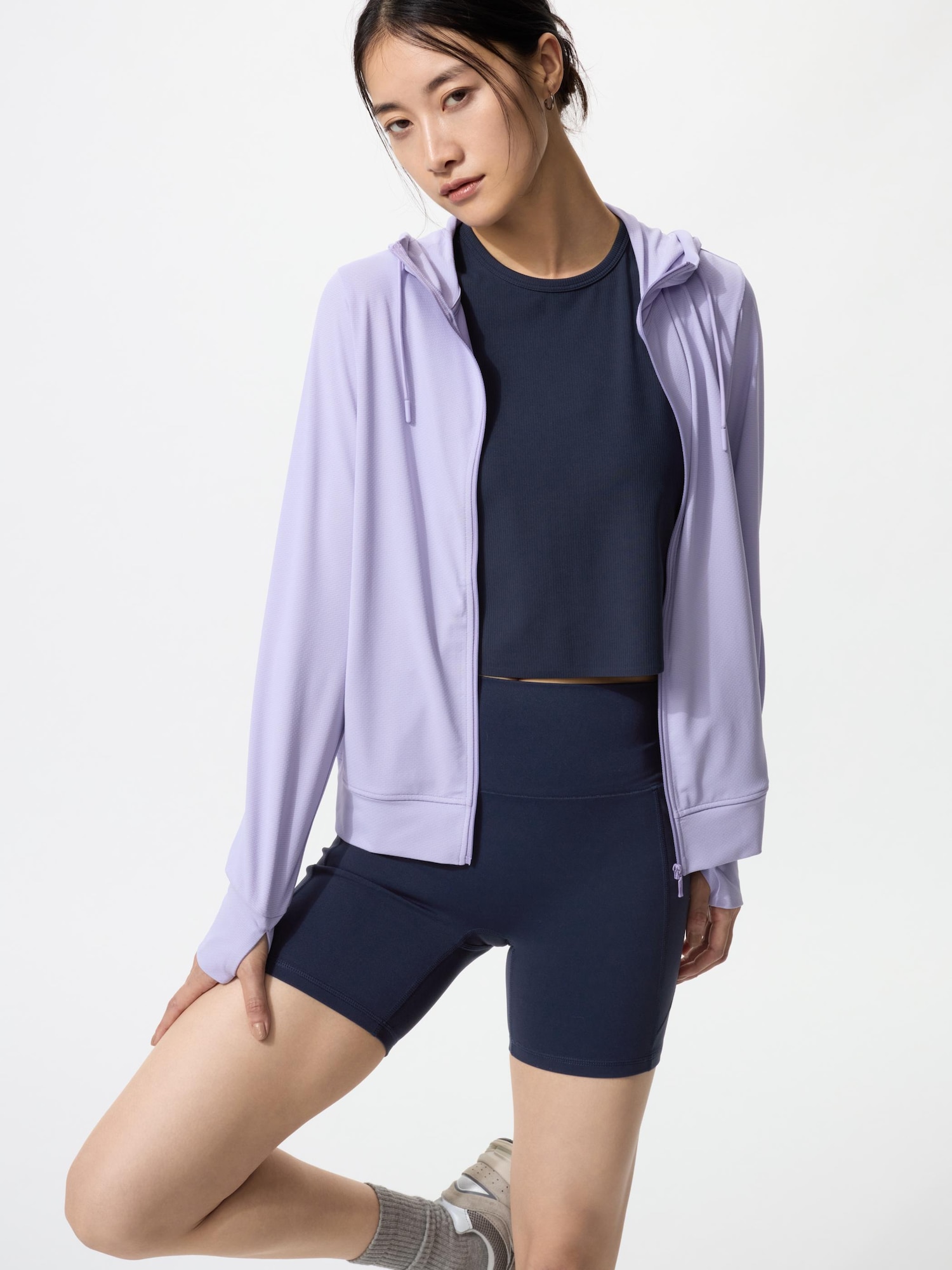 airi WOMEN'S ULTRA STRETCH AIRISM UV PROTECTION FULL-ZIP HOODIE | UNIQLO SG