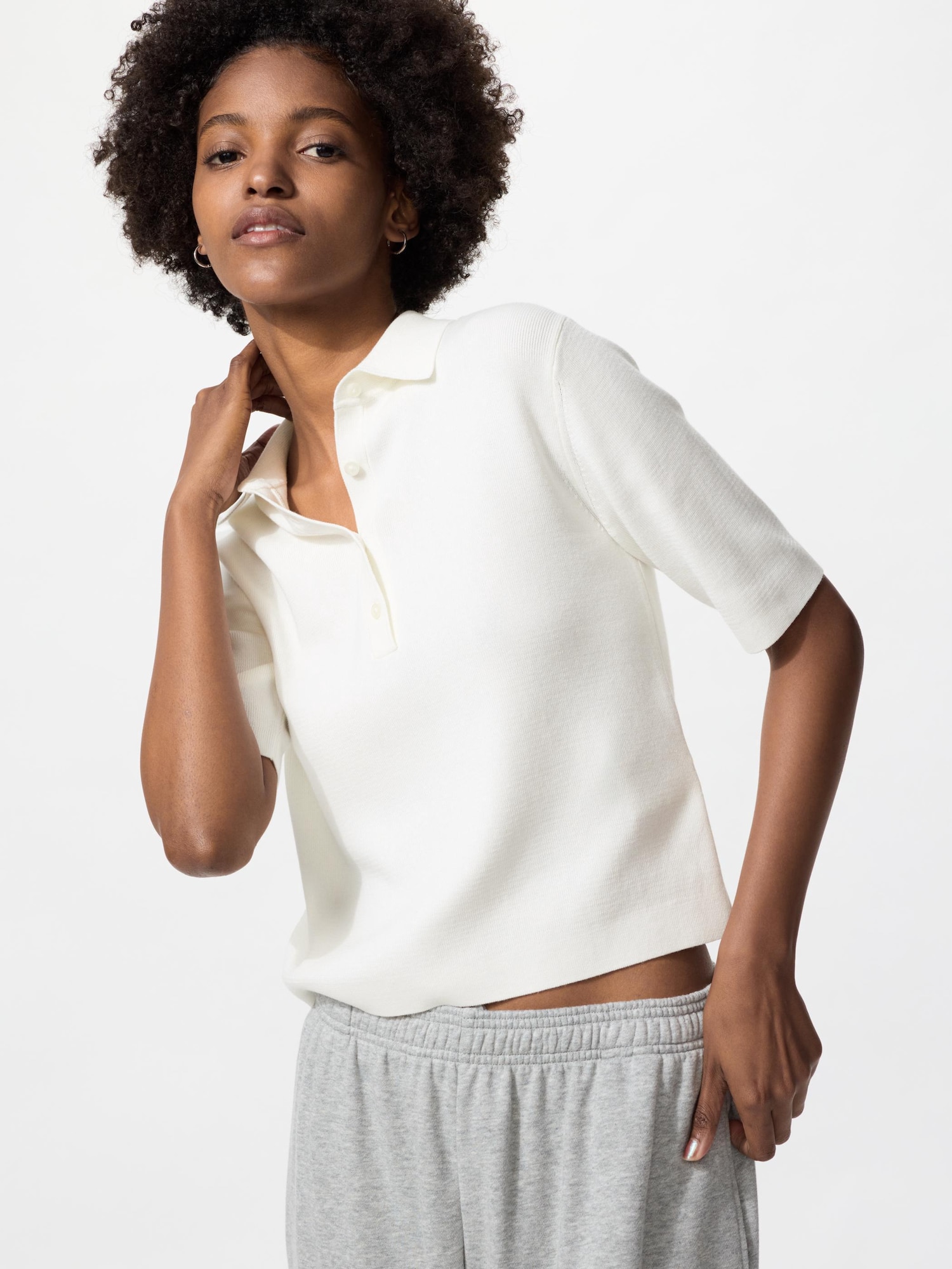 WOMEN'S POLO SWEATER SHORT SLEEVE | UNIQLO SG