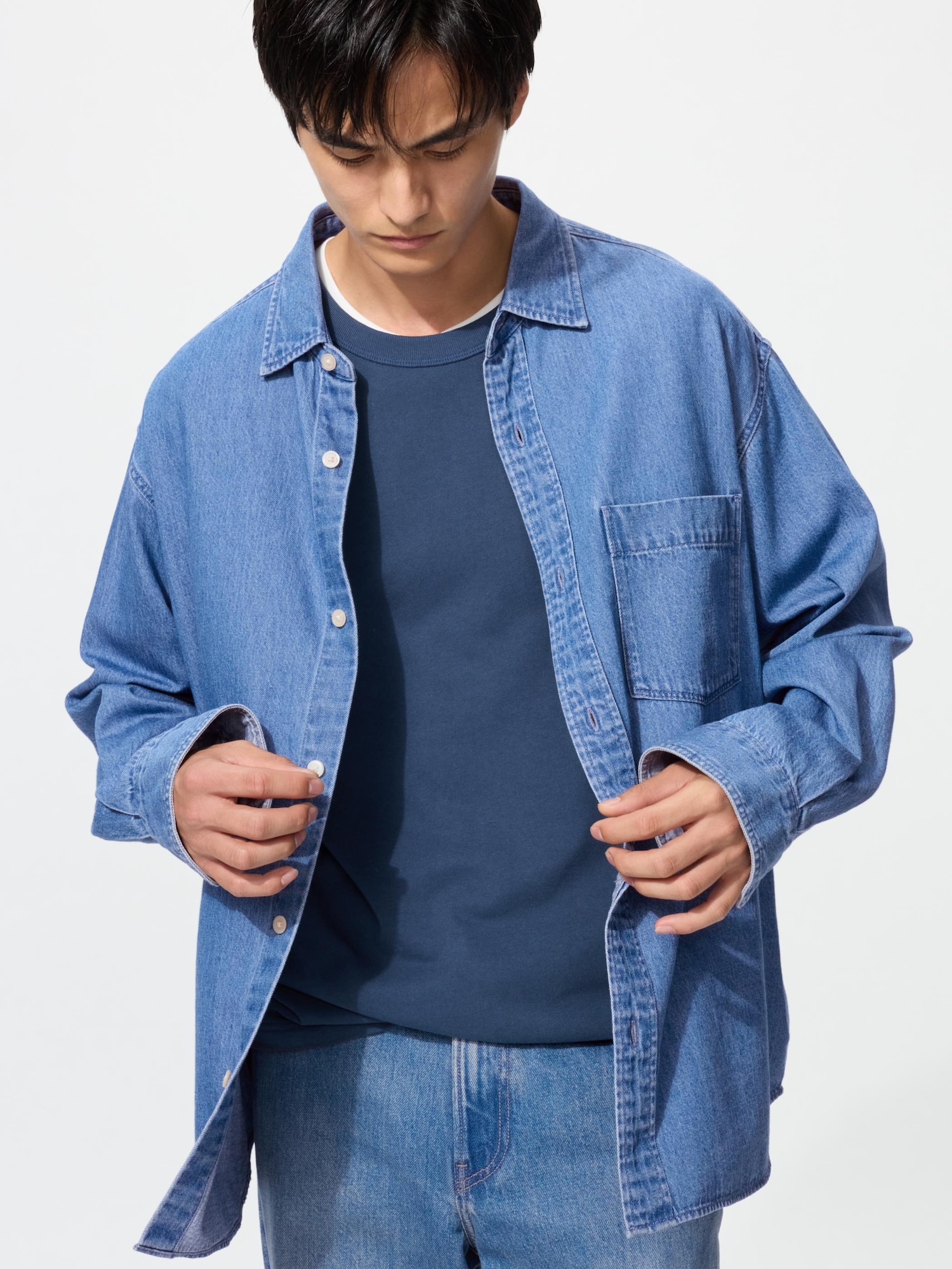 Unisex Denim Overshirt Long Sleeve | UNIQLO SG