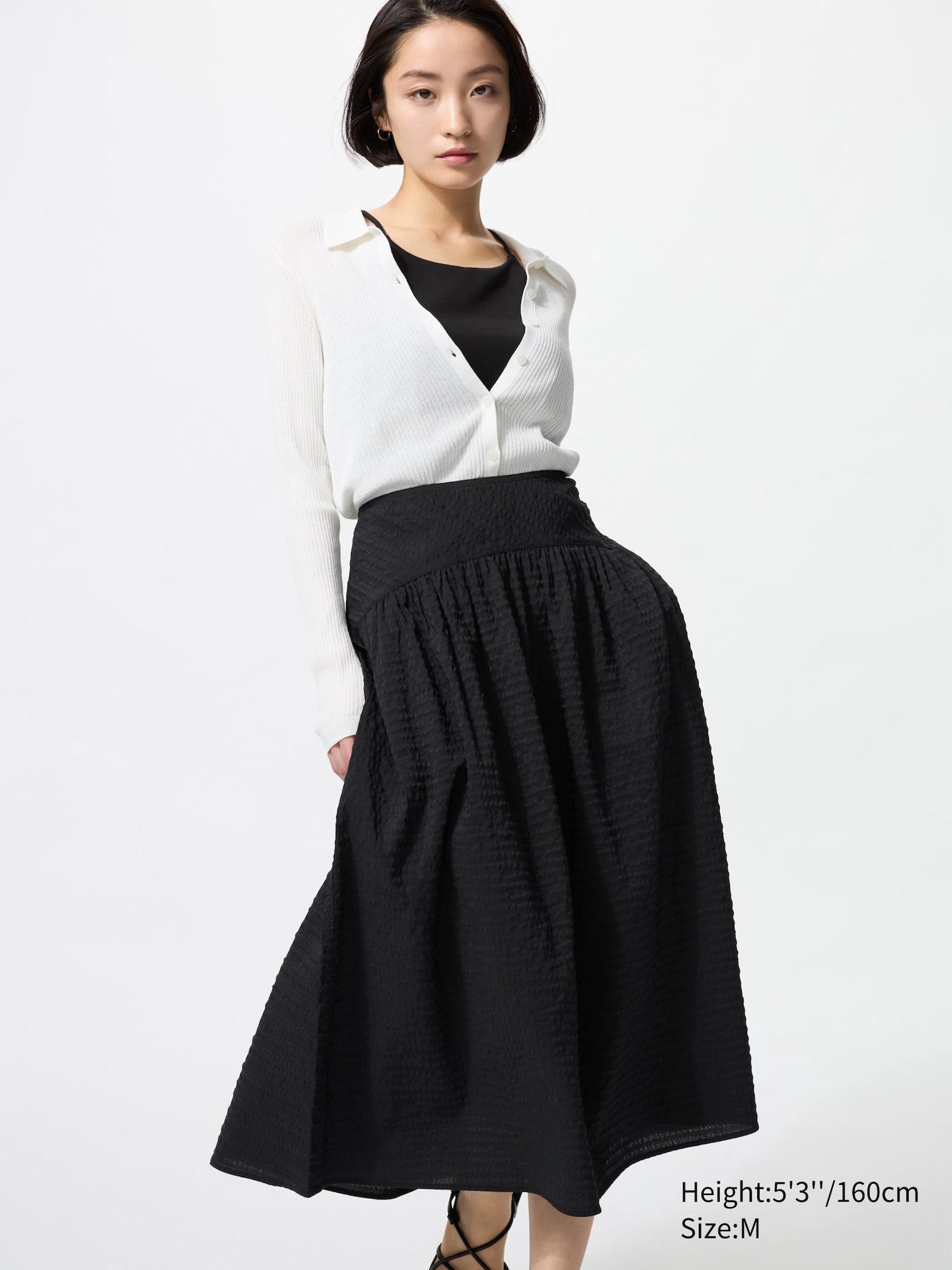 スカート Lig. sheer volume skirt Women's Seersucker Volume Skirt | UNIQLO DE