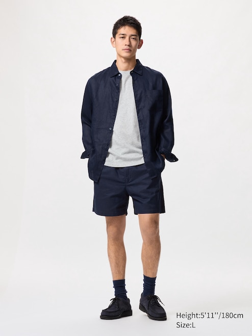 MEN'S LINEN BLEND EASY SHORTS UNIQLO SG