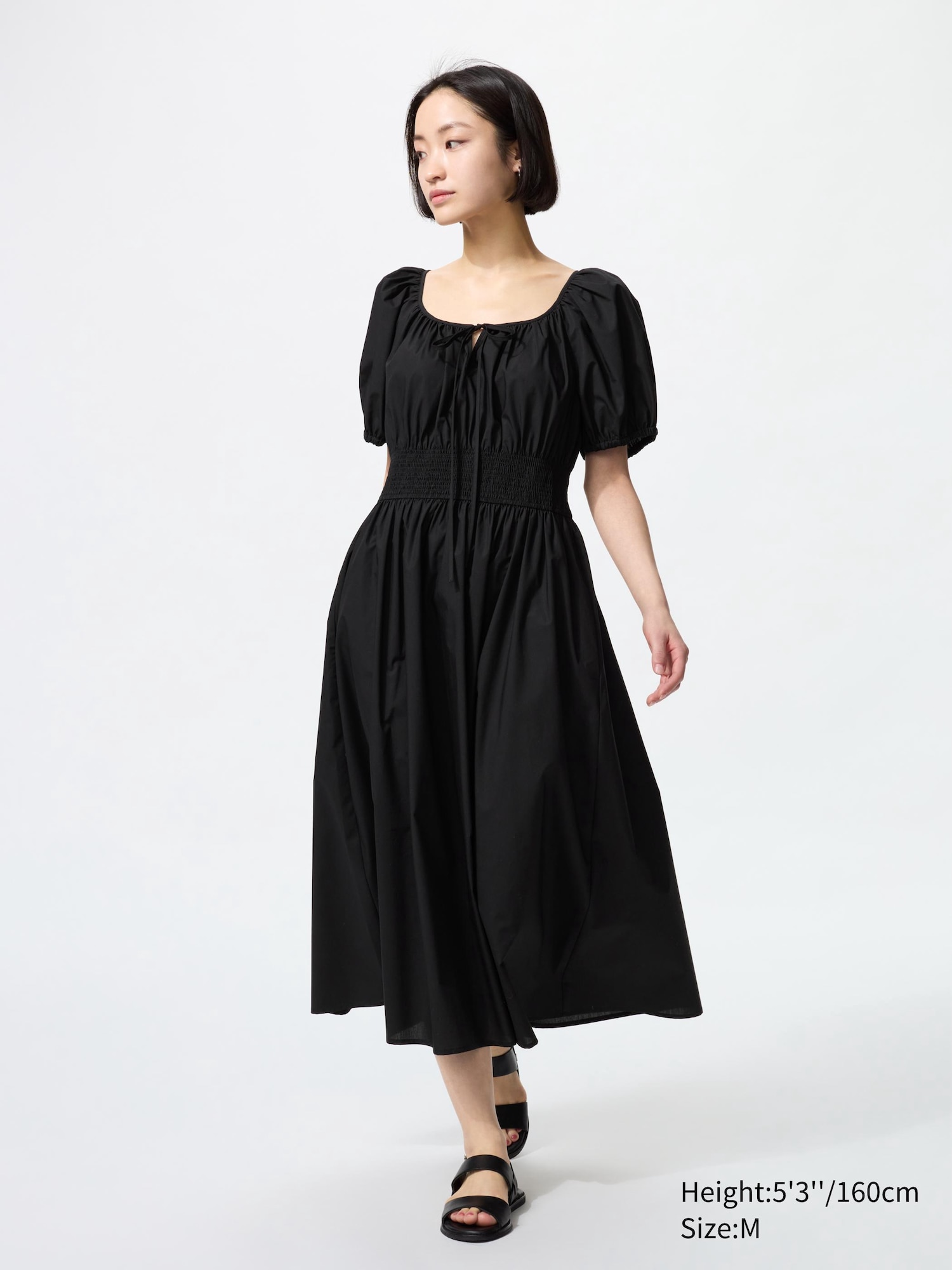 WOMEN'S VOLUME SLEEVE DRESS | UNIQLO SG