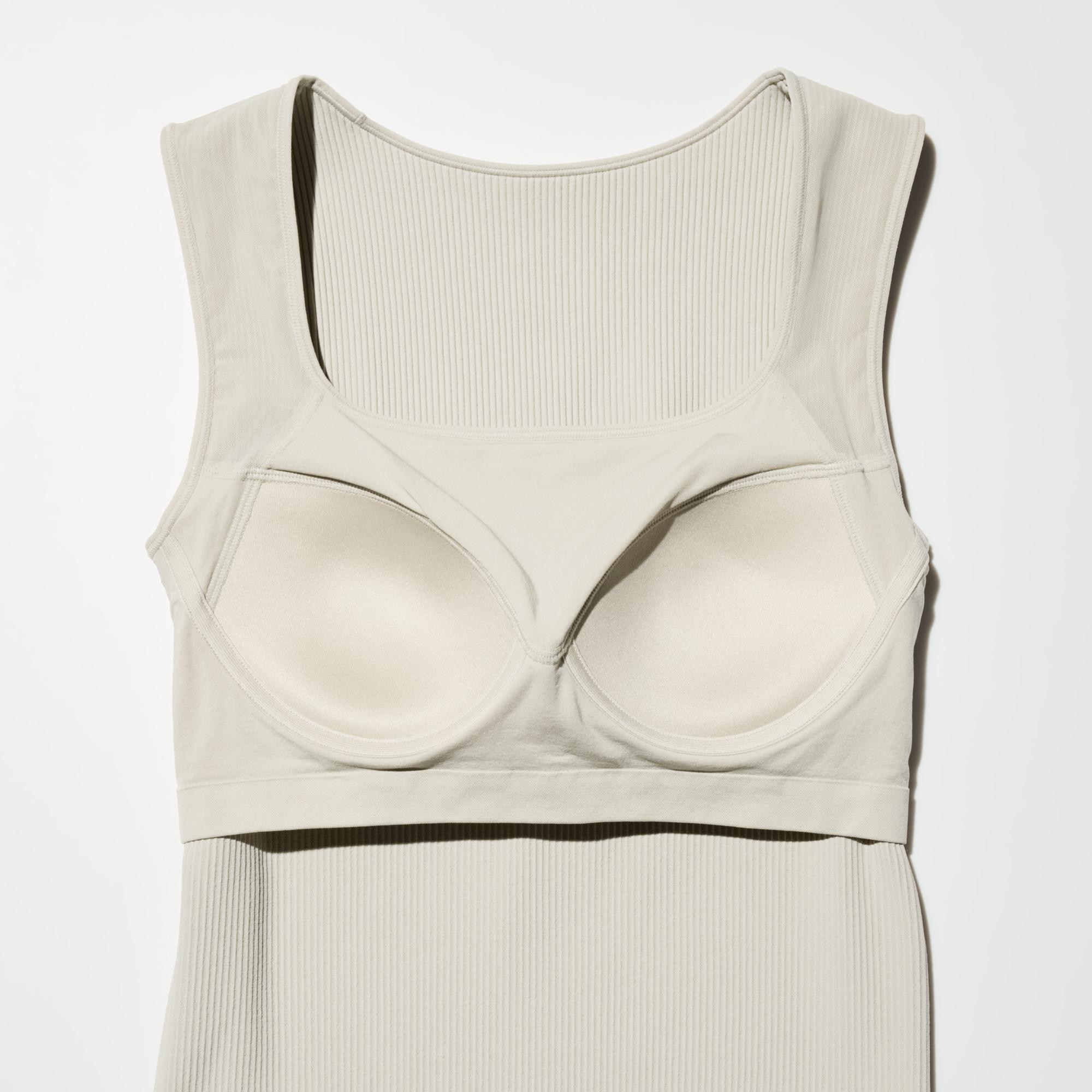 WOMEN'S RIBBED SQUARE NECK BRA TOP | UNIQLO SG