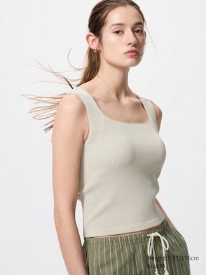 Ribbed Square Neck Bra Top