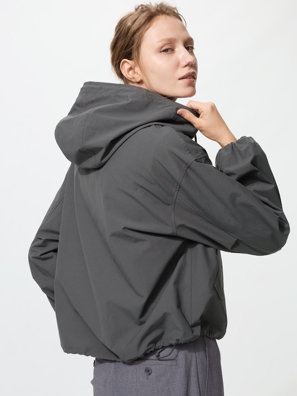 Cotton Blend Short Parka