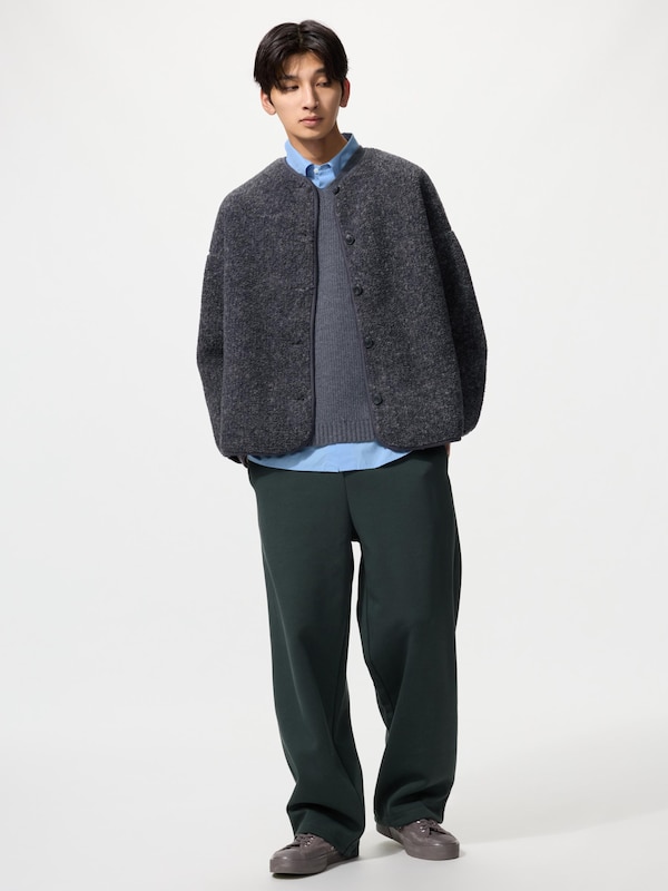 Pile Lined Fleece Relaxed Cardigan