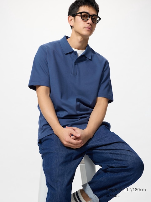 AIRism Cotton Áo Polo Vải Pique