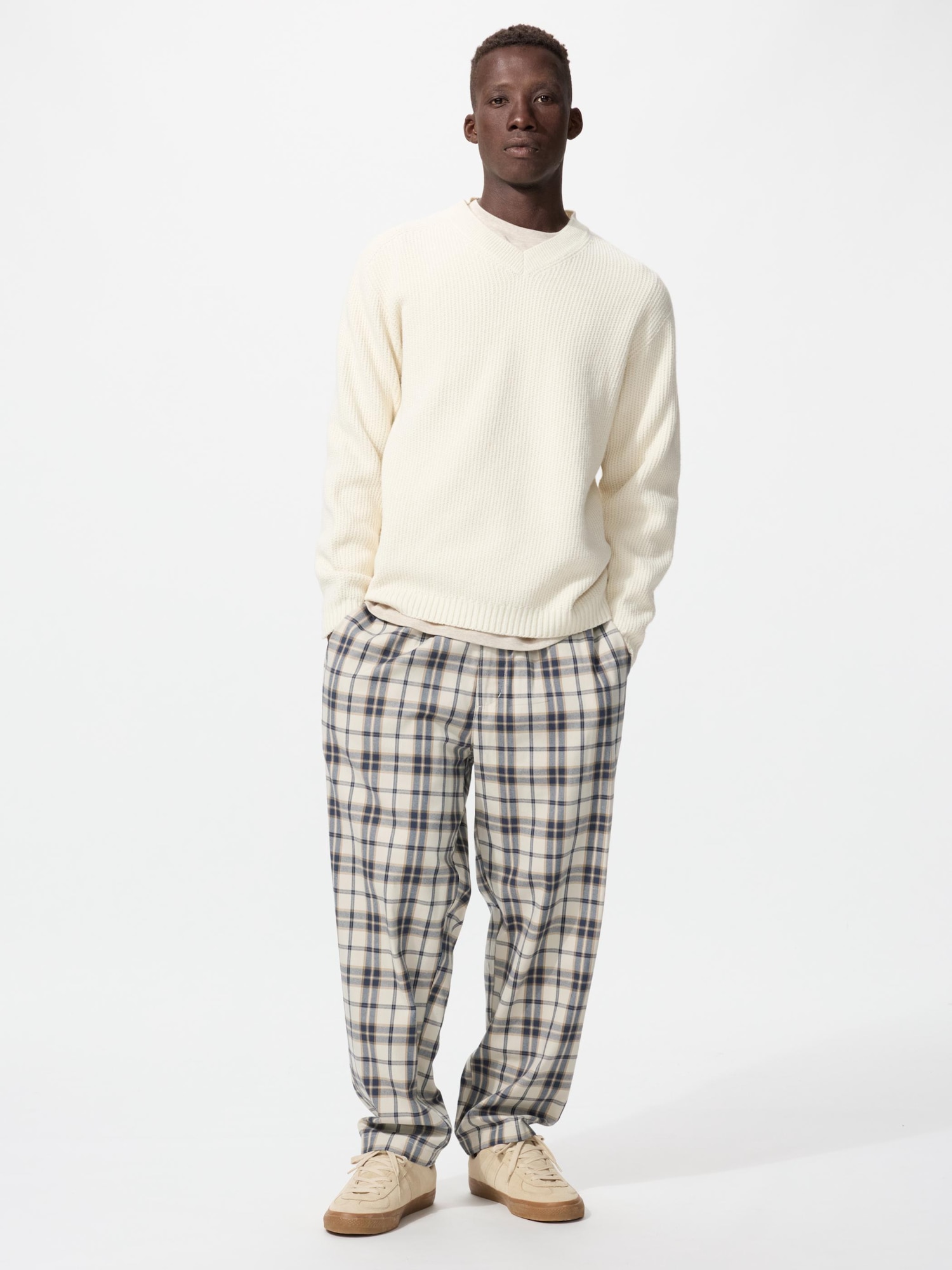 MEN'S FLANNEL EASY ANKLE PANTS CHECK | UNIQLO SG