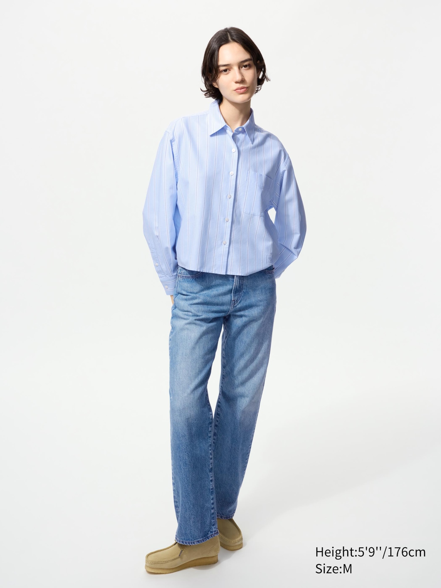 WOMEN'S OXFORD BOXY SHIRT LONG SLEEVE | UNIQLO SG