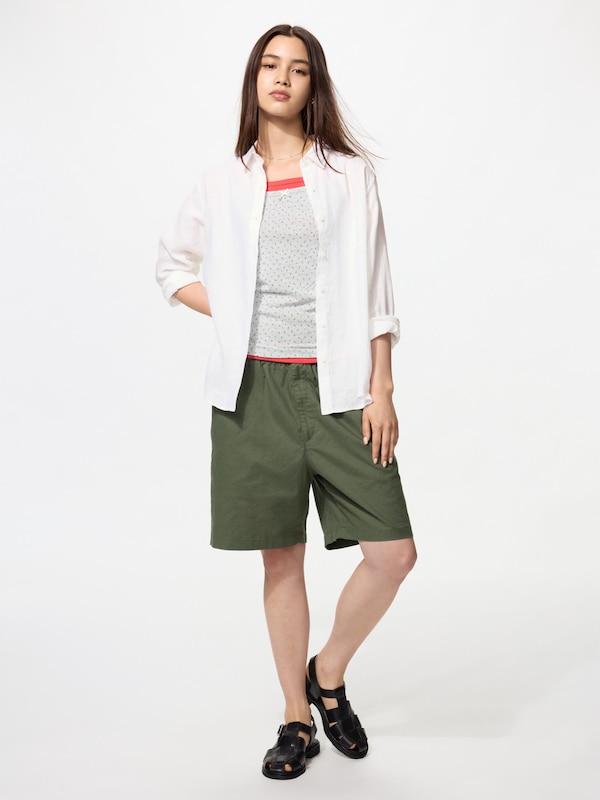 Linen Blend Easy Shorts