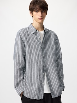 Premium Linen Shirt Long Sleeve Striped