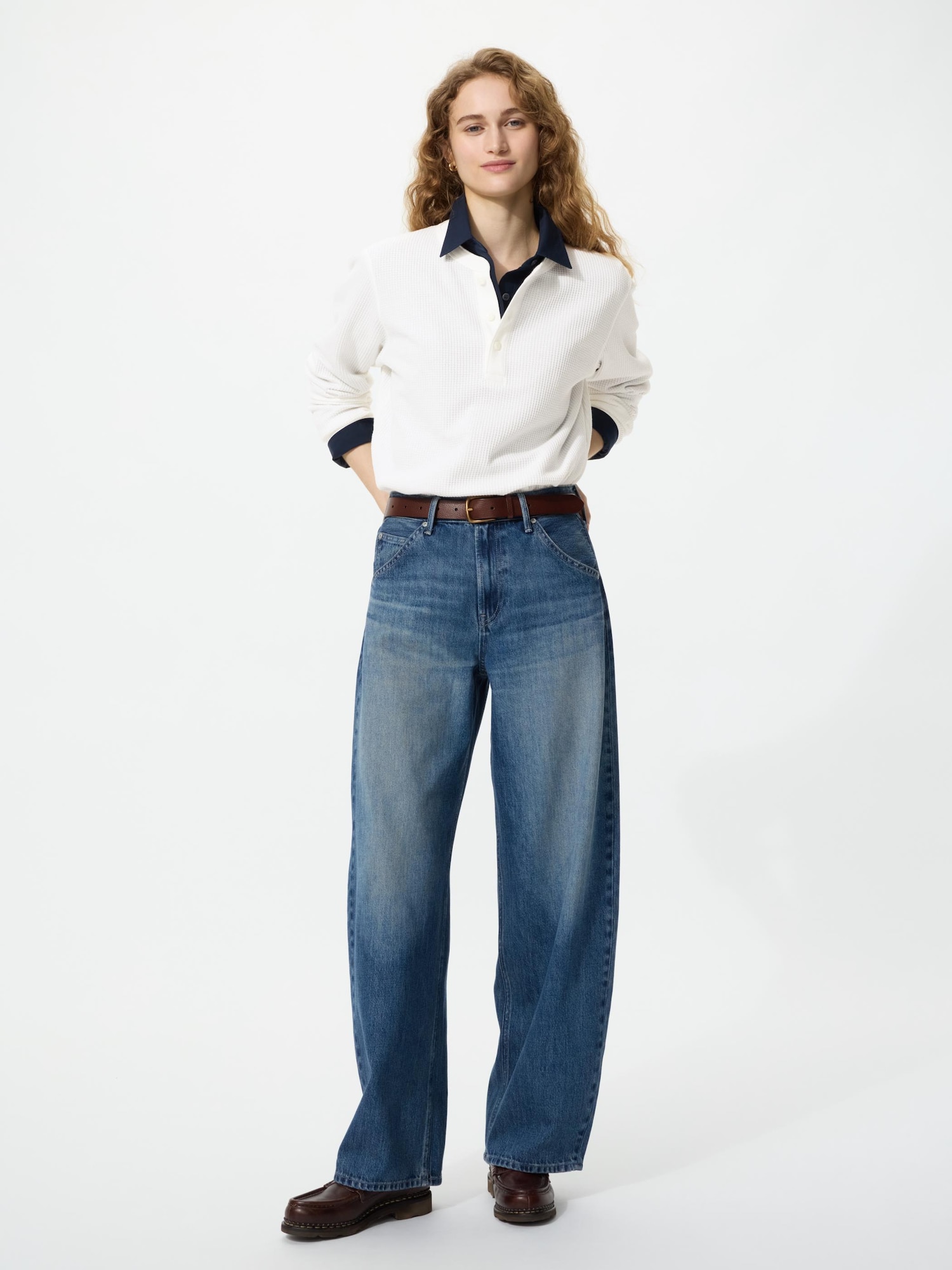 Unisex Waffle Henley Neck T (Long Sleeve) | UNIQLO SG