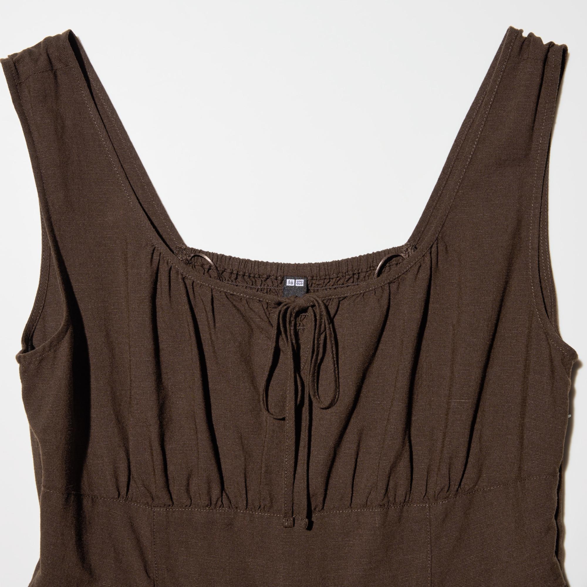 WOMEN'S LINEN BLEND SHIRRING DRESS | UNIQLO SG