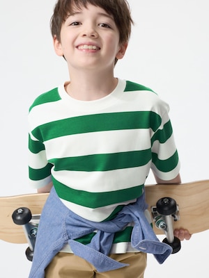 AIRism Cotton Striped Crew Neck T-Shirt