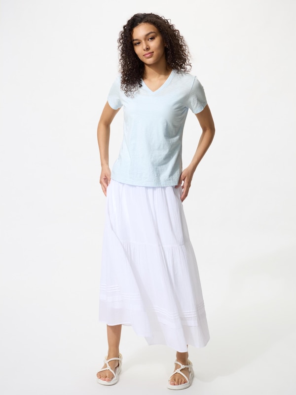 Slub Jersey V Neck T