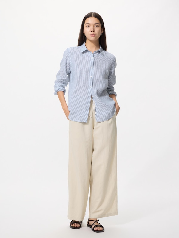 Premium Linen Shirt Long Sleeve Striped