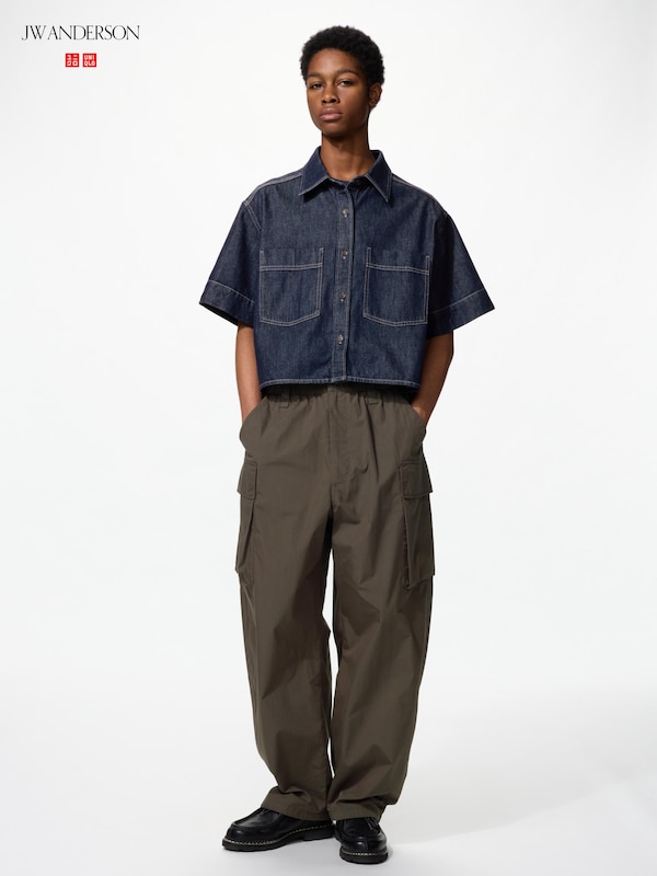 Denim Boxy Shirt Half Sleeve