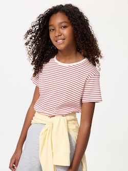 GIRLS Ribbed T-Shirt Striped
