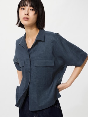 Premium Linen Skipper Boxy Shirt