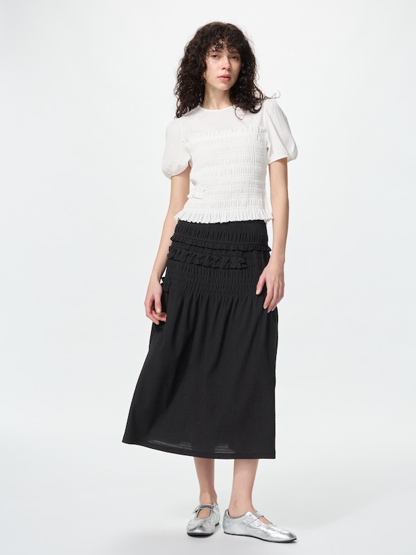 Shirring Volume Sleeve T-Shirt