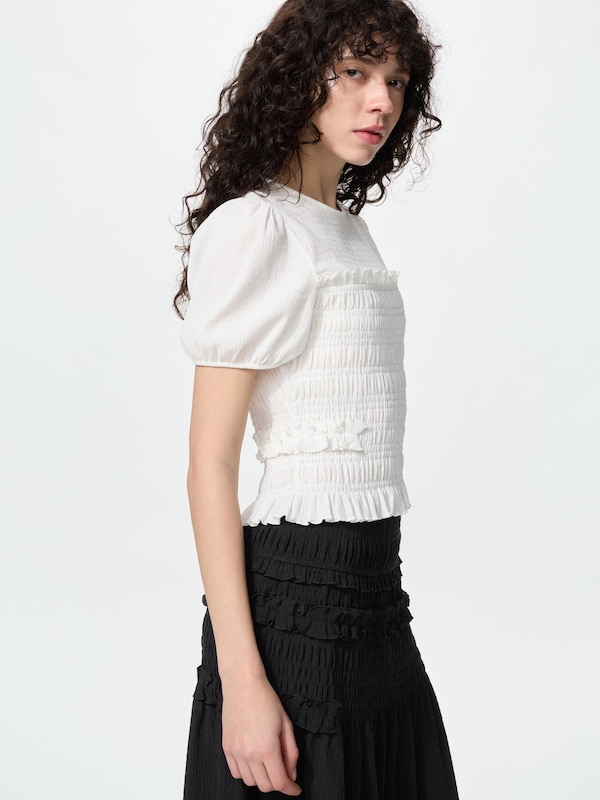 Shirring Volume Sleeve T-Shirt