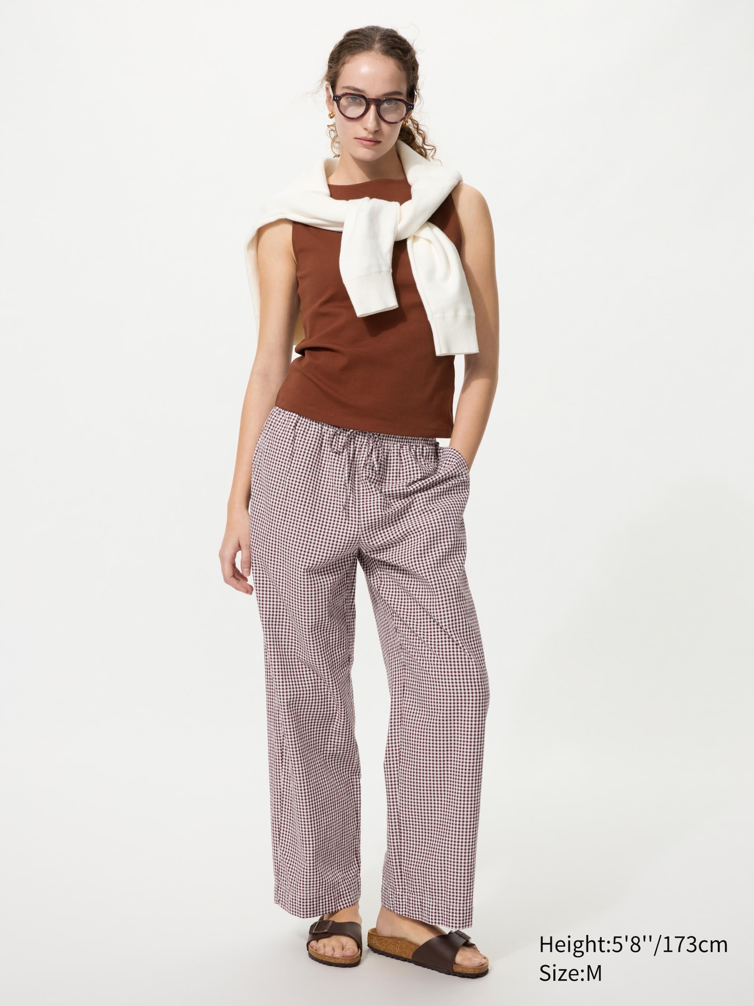WOMEN'S EASY PANTS GINGHAM CHECK | UNIQLO SG
