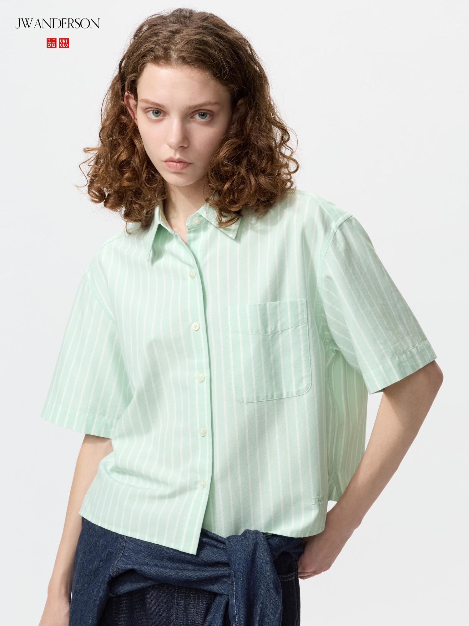 Unisex Oxford Boxy Shirt (Short Sleeve, Striped) | UNIQLO SG