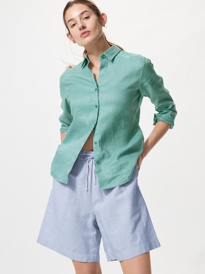 Linen Blend Easy Shorts Stripe