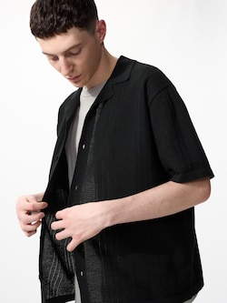 Washable Knitted Shirt Short Sleeve