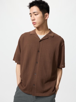 Washable Knitted Shirt Short Sleeve