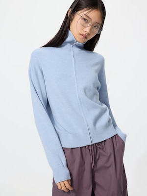 Smooth Cotton Full Zip Cardigan