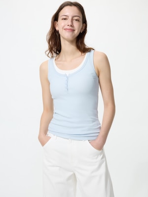 Henley Neck Sleeveless Top