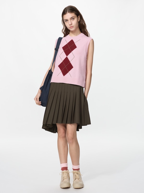 Wool Cashmere Crew Neck Vest