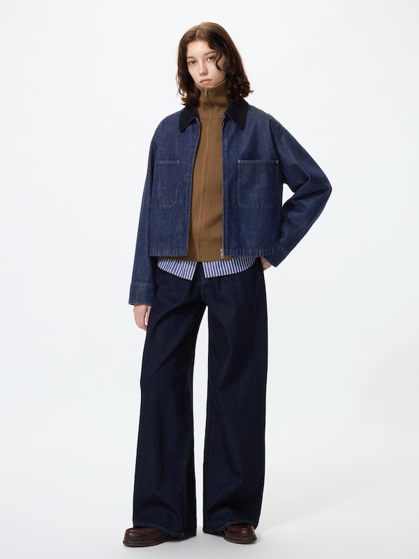 Zip Up Short Jacket Denim