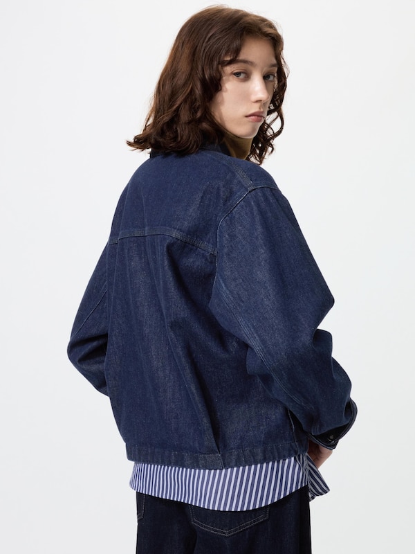 Zip Up Short Jacket Denim